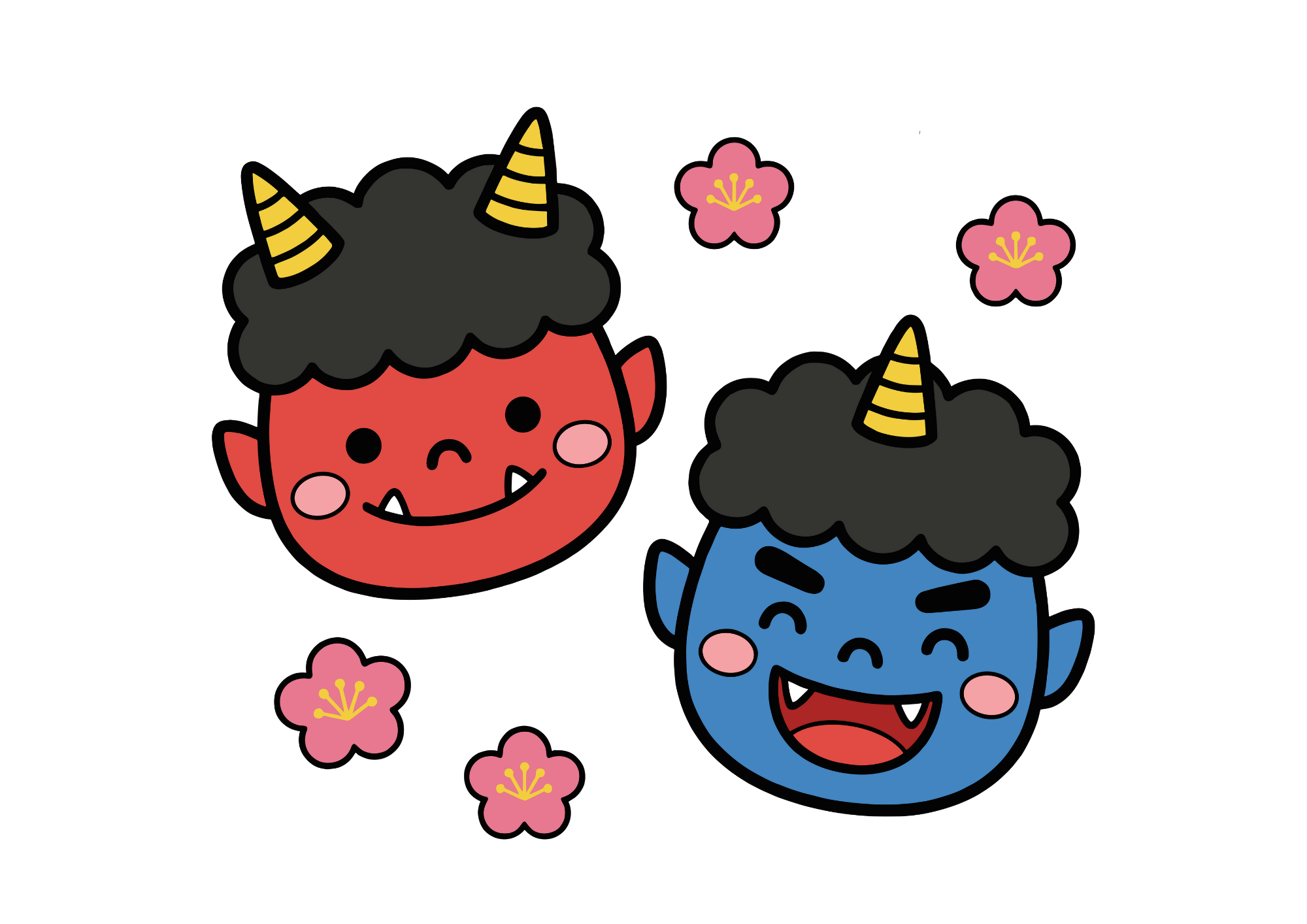 赤鬼と青鬼のイラスト｜無料ダウンロードできるフリー画像素材・背景透過・カラー見本