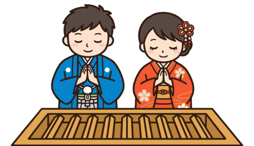 初詣ぬりえ素材｜無料ダウンロードOKの簡単イラスト・フリー画像