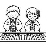 初詣ぬりえ素材｜無料ダウンロードOKの簡単イラスト・フリー画像