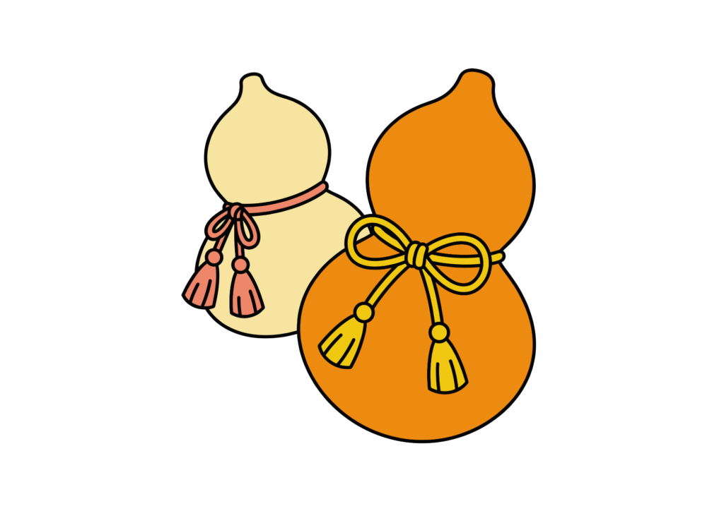 ひょうたんの無料ダウンロードできる塗り絵イラスト｜白黒・フリー画像素材・背景透過