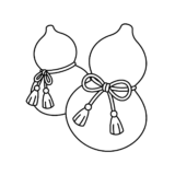 ひょうたんの塗り絵イラスト｜無料ダウンロードできる縁起物フリー画像素材