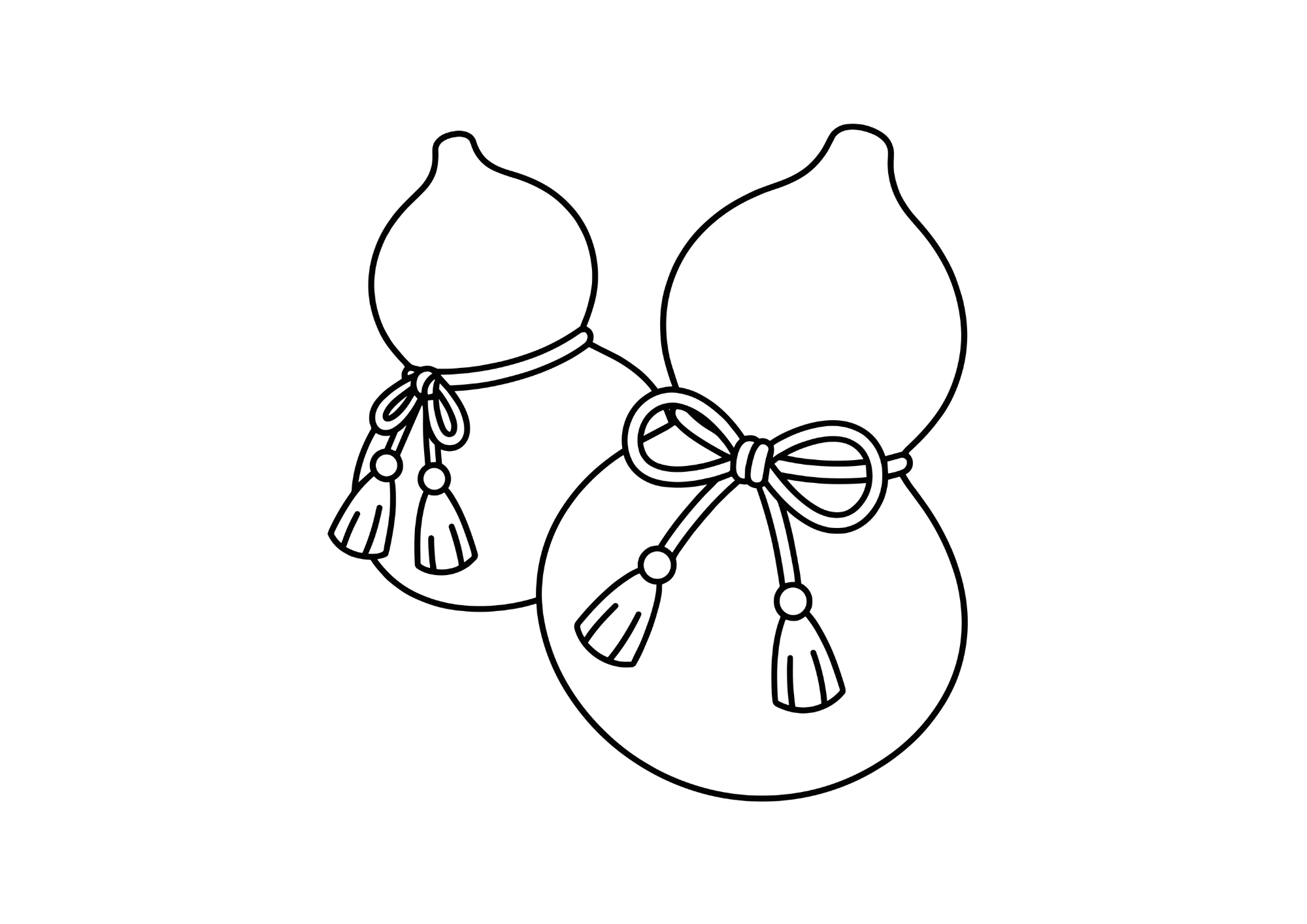 ひょうたんの無料ダウンロードできる塗り絵｜白黒・フリー画像素材・背景透過