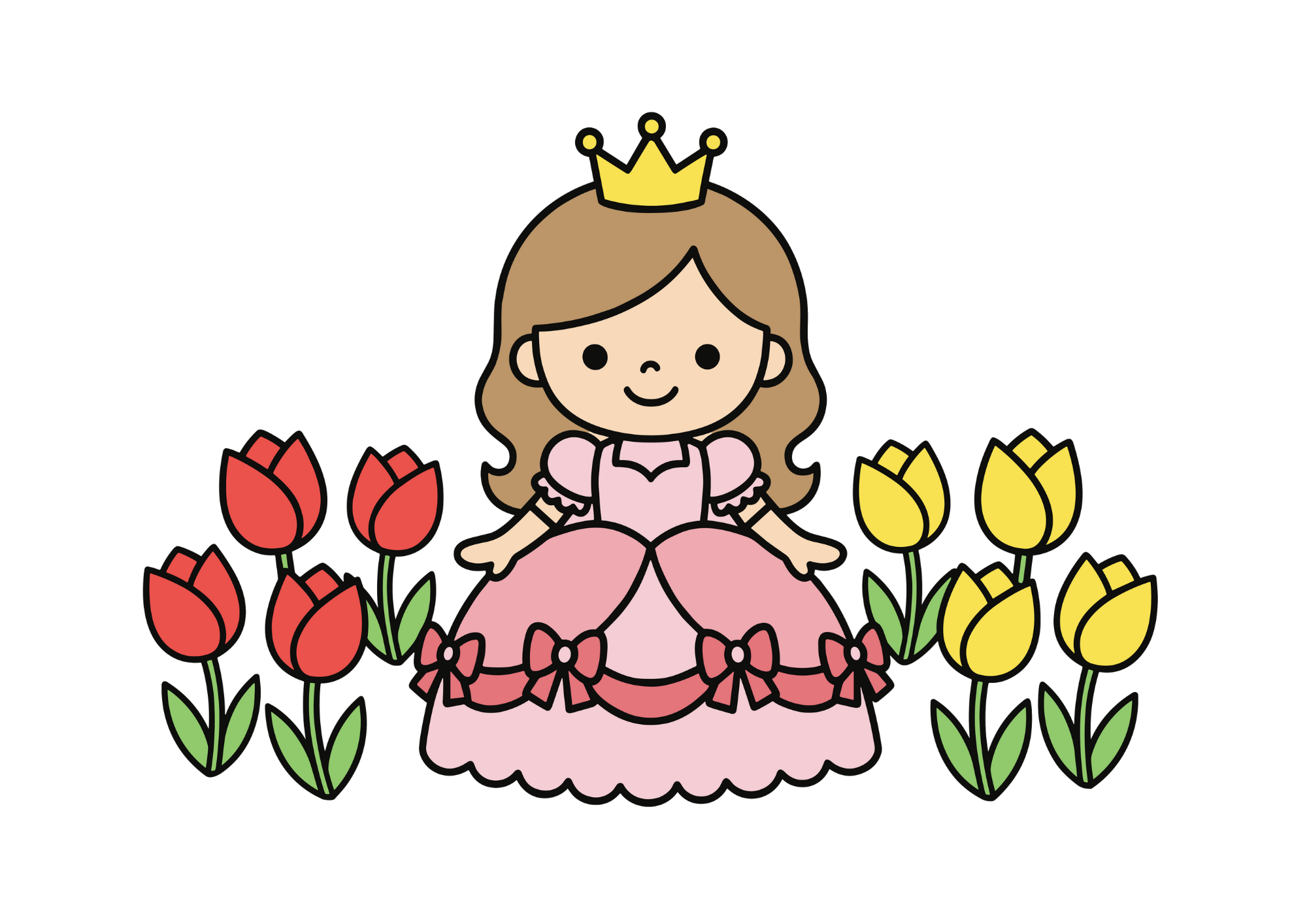 お姫さまの見本イラスト｜無料ダウンロードできるイラストのフリー画像素材 背景透過