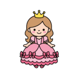 無料でダウンロードできる簡単プリンセスの塗り絵イラスト｜白黒・フリー画像素材・背景透過