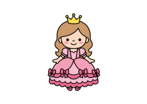 無料でダウンロードできる簡単プリンセスの塗り絵イラスト｜白黒・フリー画像素材・背景透過