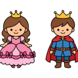 無料でダウンロードできる簡単プリンセスと王子の塗り絵イラスト|白黒・フリー画像素材・背景透過