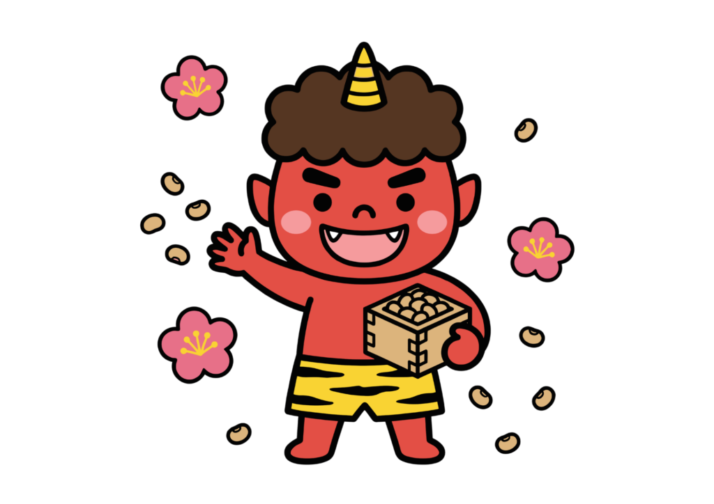 節分のかわいい赤鬼｜無料イラスト・フリー素材（カラー版）