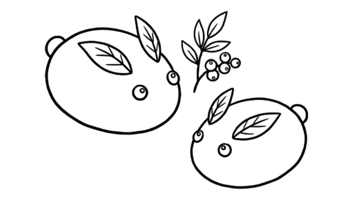 雪うさぎのぬりえイラスト｜幼児向け・無料ダウンロードできる冬のフリー素材