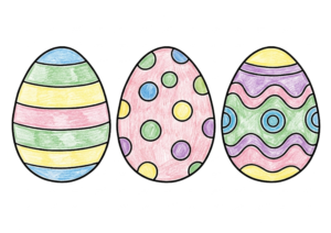 イースターエッグ3個の塗り絵 カラー見本