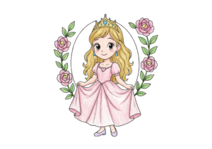 プリンセスの塗り絵 女の子向け カラー見本