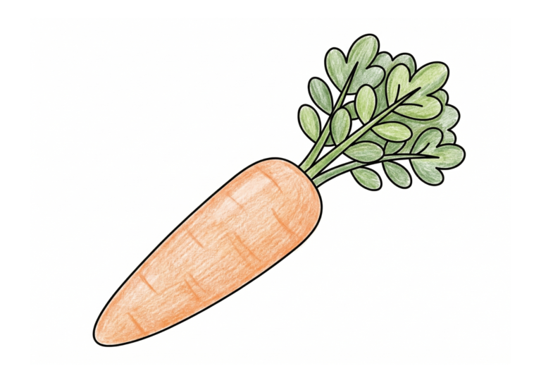 にんじんの塗り絵｜無料ダウンロード・印刷OK【ぬりえキッズ】
