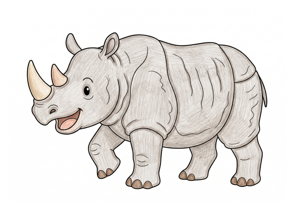 さい（サイ）の塗り絵カラー見本、子供向け無料イラスト