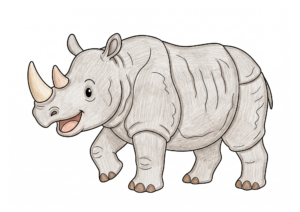 さい（サイ）の塗り絵カラー見本、子供向け無料イラスト