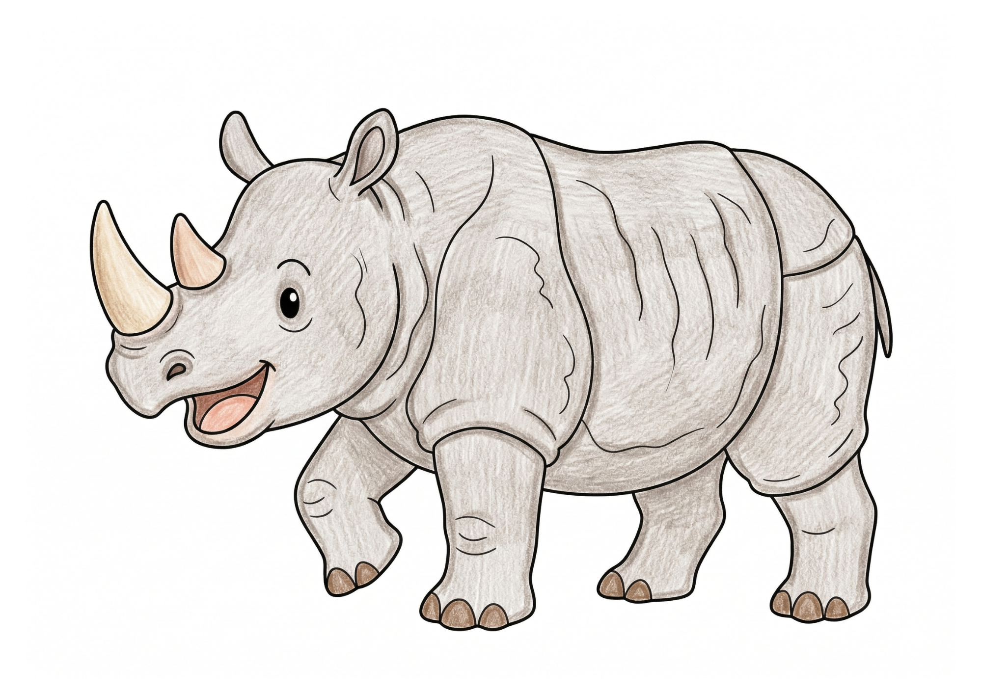 さい(サイ)の塗り絵カラー見本、子供向け無料イラスト