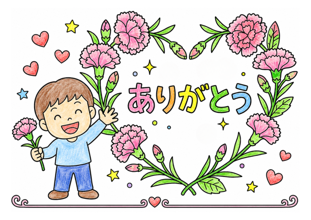 カーネーション×母の日の塗り絵 カラー見本