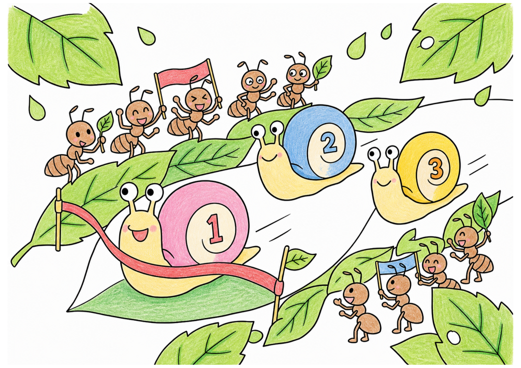 カタツムリのレースの塗り絵カラー見本、子供向け無料イラスト