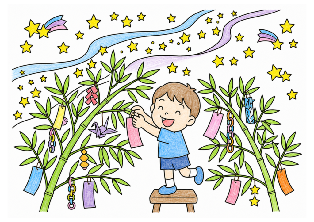七夕の塗り絵 カラー見本