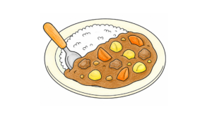 カレーを作るお母さんの塗り絵 アイキャッチ